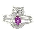 thumbnail image 1 of *RYLOS Simply Fun CAT Red Star Ruby & Diamond Ring - July Birthstone. Great Ring for Pinky, Middle or Pointer Finger.*, 1 of 4