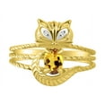 thumbnail image 1 of *RYLOS Simply Fun CAT Yellow Topaz / Citrine & Diamond Ring - November Birthstone. Great Ring for Pinky, Middle or Pointer Finger.*, 1 of 4