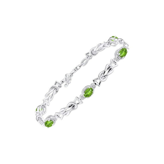 *RYLOS Spectacular Tennis Bracelet Set With Peridot & Diamonds - August Birthstone*