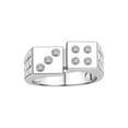 thumbnail image 1 of RYLOS Sterling Silver Designer Men's Lucky 7 Craps Gambling Ring, accentuated by Diamonds Size 10, 1 of 6