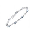 thumbnail image 1 of RYLOS Tennis Bracelet with 6x4MM Birthstone Gemstones & Diamonds Sterling Silver  - Adjustable to 7-8"  Aquamarine Birthstone Jewelry for Women Friendship Bracelets, 1 of 8