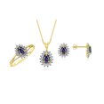 thumbnail image 1 of RYLOS Women's 14K Yellow Gold Birthstone Set: Ring, Earring & Pendant Necklace. Gemstone & Diamonds, 6X4MM Alexandrite June Birthstone. Perfectly Matching Gold Jewelry, Size 9, 1 of 6