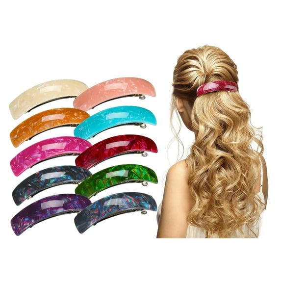 RYLZX 10 Pcs Hair Barrettes for Women Large Barrettes Hair French Clips Pin Retro Clasp for Mom Gifts Women Accessories, 10 Colors(Multicolor,Classic)