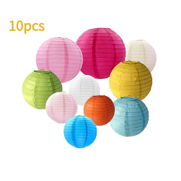 RYLZX 10colors Paper Lanterns Decorative Chinese/Japanese Hanging Round Paper Lanterns Lamp for Halloween,Birthday, Wedding, Christmas, Bridal,Home Decor, Party Decoration