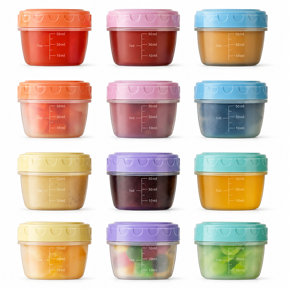 RYLZX 12 Pack 2.7 0Z Salad Dressing Container to Go with lids,Dishwasher and Microwave Safe Tiny condiment Containers with Graduated Lines, Reusable and Leak proof Small Sauce Containers