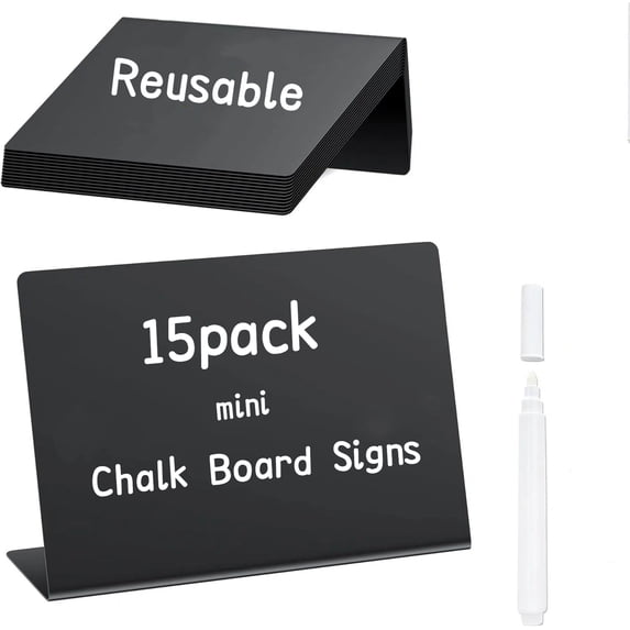Mini Sign Board RYLZX 15PCS Mini Chalkboard Signs 4