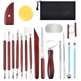 thumbnail image 1 of RYLZX 19Pcs Clay Sculpting Tools, Basic Clay Pottery Carving Tool Kit with Wooden Handles and Tool Bag, 1 of 7