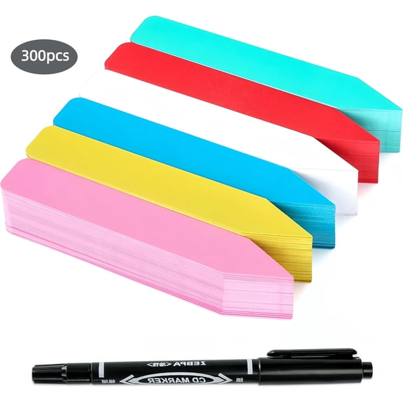 RYLZX 200Pcs-5colors Plant Labels  Plastic Plant Name Tags for Seedlings Garden Labels Markers Nursery Labels Plant Label Stakes with Permanet Marking Pen Plant Markers for Outdoor Garden