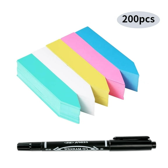 RYLZX 200Pcs-5colors Plant Labels Plastic Plant Name Tags for Seedlings Garden Labels Markers Nursery Labels Plant Label Stakes with Permanet Marking Pen Plant Markers for Outdoor Garden