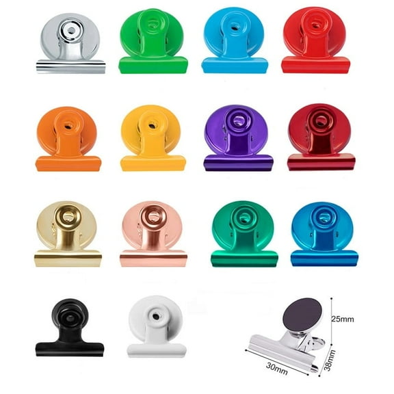 RYLZX 20pack Magnetic Clips Fridge Magnets Refrigerator Magnets Heavy Duty Detailed List Display Paper Fasteners on Home& Office & Teacher Must Haves Classroom Organization (Multicolored, 20)