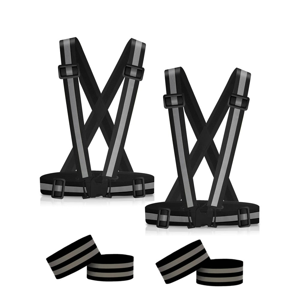 RYLZX 2Pack Reflective Vest Running Gear with 4 reflective