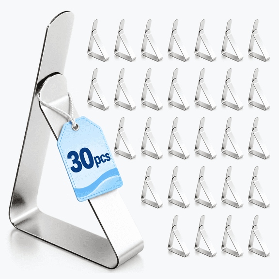 RYLZX 30 Pack Tablecloth Clips - Heavy Duty Picnic Table Clips, Stainless Steel Table Cloth Cover Clamps, Table Cloth Holders Ideal for Restaurant Picnics Marquees Weddings Graduation Party