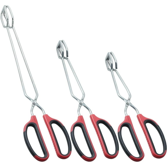 RYLZX 3pack Stainless Steel Scissor Tongs9-inch 10-Inch and 12-Inch Set
