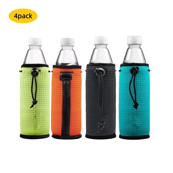RYLZX 4 Pack Neoprene Water Bottle Sleeves Insulators Beverage Bottle Can Sleeves Covers 16 17 18 oz Beer Bottle Sleeves Coolers Holder Non-slip Neoprene Bottle Coolier Sleeves