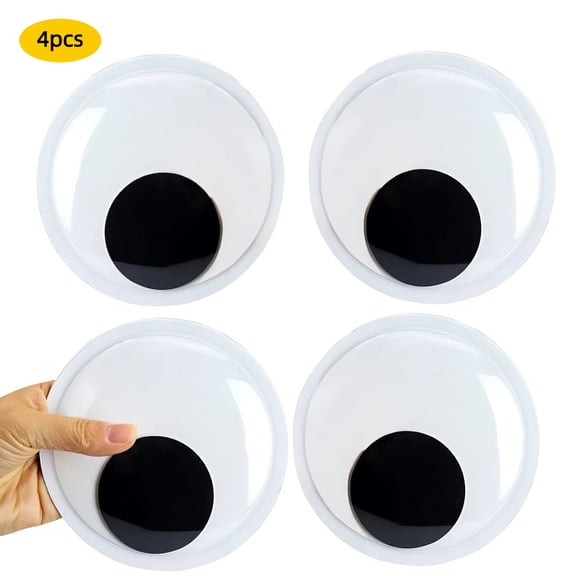 RYLZX 4Pcs 5.9 Inches Giant Wiggle Eyes with Self Adhesive, Black White Googly Eyes for DIY Crafts Christmas Tree Decoration