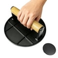 thumbnail image 1 of RYLZX 6" Smash Burger Press for Griddle, Round Hamburger Smasher Tool Aluminum Alloy Bacon Meat Grill Press for Smash Burgers with Wooden Handle -Black, 1 of 6