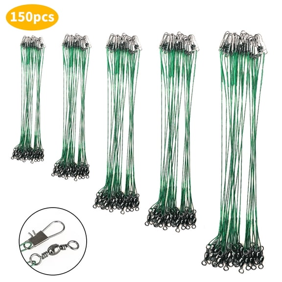 RYLZX Fishing Leaders, Fish Line Stainless Steel Wire with Swivels Snap Connect Fishing Gear and Equipment Tackle Kit, for Lures Bait Rig Or Hooks, Fishing Gift