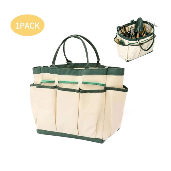 RYLZX Garden Oxford Tool Bag Outdoor Multi Pocket Gardening Tool Kit Holder 10" x 12" with 8 Pockets for Indoor and Outdoor Gardening, Garden Tool Kit Holder (Tools NOT Included)