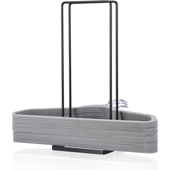 RYLZX Hanger Organizer Stacker for Closet Laundry Room,Detachable Hanger Stacker Rack Caddy Stand,Black Carbon Steel Clothes Hanger Storage Rack Holder for Adult or Child