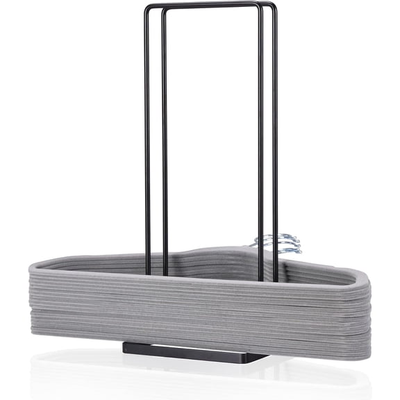 RYLZX Hanger Organizer Stacker for Closet Laundry Room,Detachable Hanger Stacker Rack Caddy Stand,Black Carbon Steel Clothes Hanger Storage Rack Holder for Adult or Child