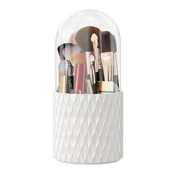 RYLZX Makeup Brush Holder [Upgrade] [Dustproof & Waterproof] 360 Rotating Cosmetics Make up Brush Organizer Storage