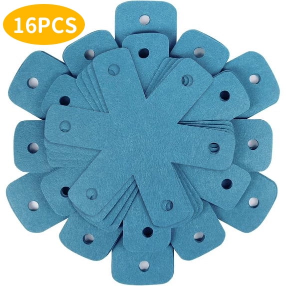 RYLZX Pot Pan Protectors, Set of 16 and 4 Different Sizes, Larger & Thicker Cyan Pan Protector Pads, Pan Pot Separator Pads for Stacking and Protecting Your Cookware