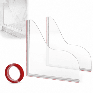 RYLZX Bathtub Shower Splash Guard Kit, Self-Adhesive Acrylic Water Baffle with Silicone Base, Reduce Shower Water Overflow for Tub & Sink, 2 Pack 9.84 x 8.66 Inch