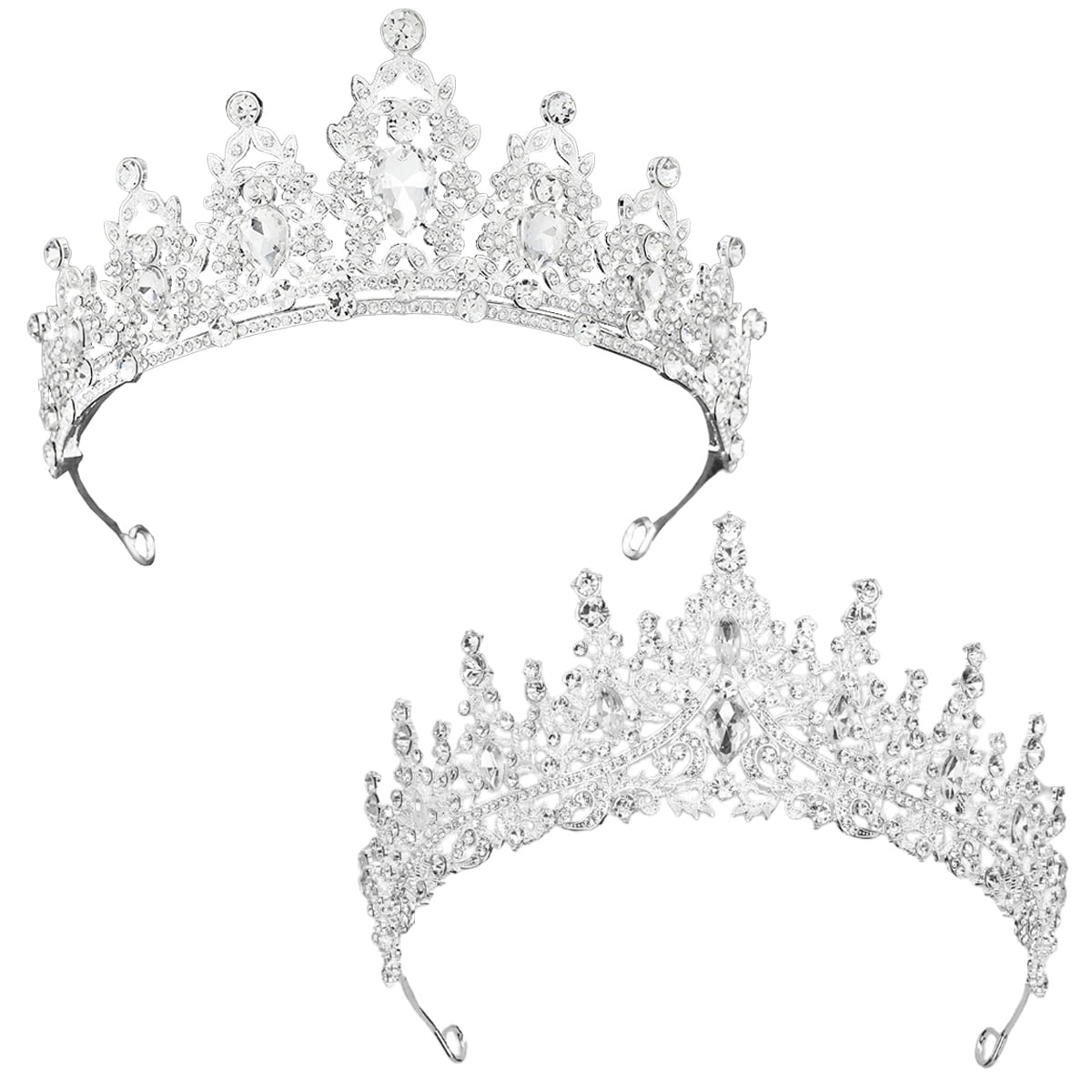RYLZX 2Pack-Silver Wedding Crystal Tiaras and Crowns for 