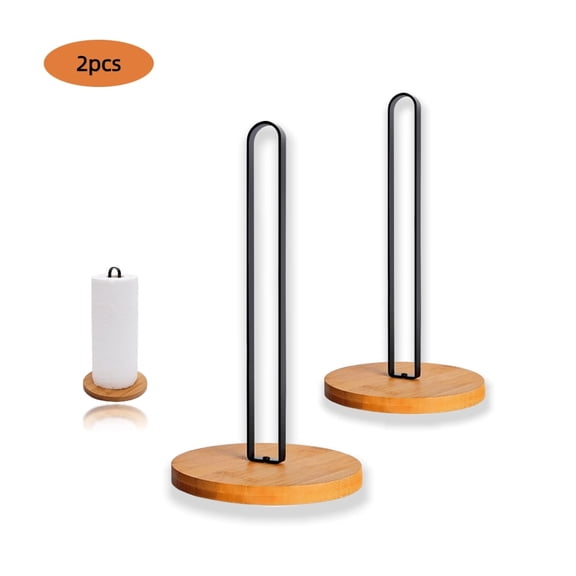 RYLZX Wooden Countertop Freestanding Non-Slip Base Paper Towel Holder