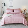thumbnail image 1 of RYNGHIPY Bed in a Bag Pink Comforter Sets Queen Size 8Pcs, Boho Style Lightweight Fluffy Bedding Comforter Set for Queen Bed, Blush Bedding Set for Men Women (Pink,Queen Size), 1 of 10