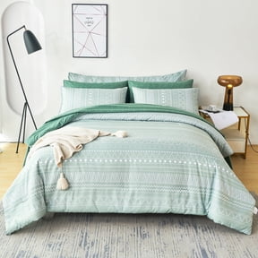 RYNGHIPY Bed in a Bag Sage Green Comforter Set Full Size, 8 Pcs Boho Style Bedding Set with Sheets, Super Soft Lightweight Comforter Set for All Seasons(Sage Green, Full Size)