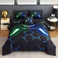 thumbnail image 1 of RYNGHIPY Game Bedding Set Twin Size for Boys 6Pcs Blue Green Gaming Comforter Sets 3D Gamepad Print Bed in a Bag Home Decor Bed Comforter Set for All Season (Green-Blue, Twin), 1 of 9