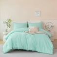 thumbnail image 1 of RYNGHIPY Pom Pom Comforter Sets Full Size Light Green Bedding Set Fluffy Bedding for Kids Solid Fringe Bedding Comforter Set for Girls(Mint Green,Full), 1 of 7