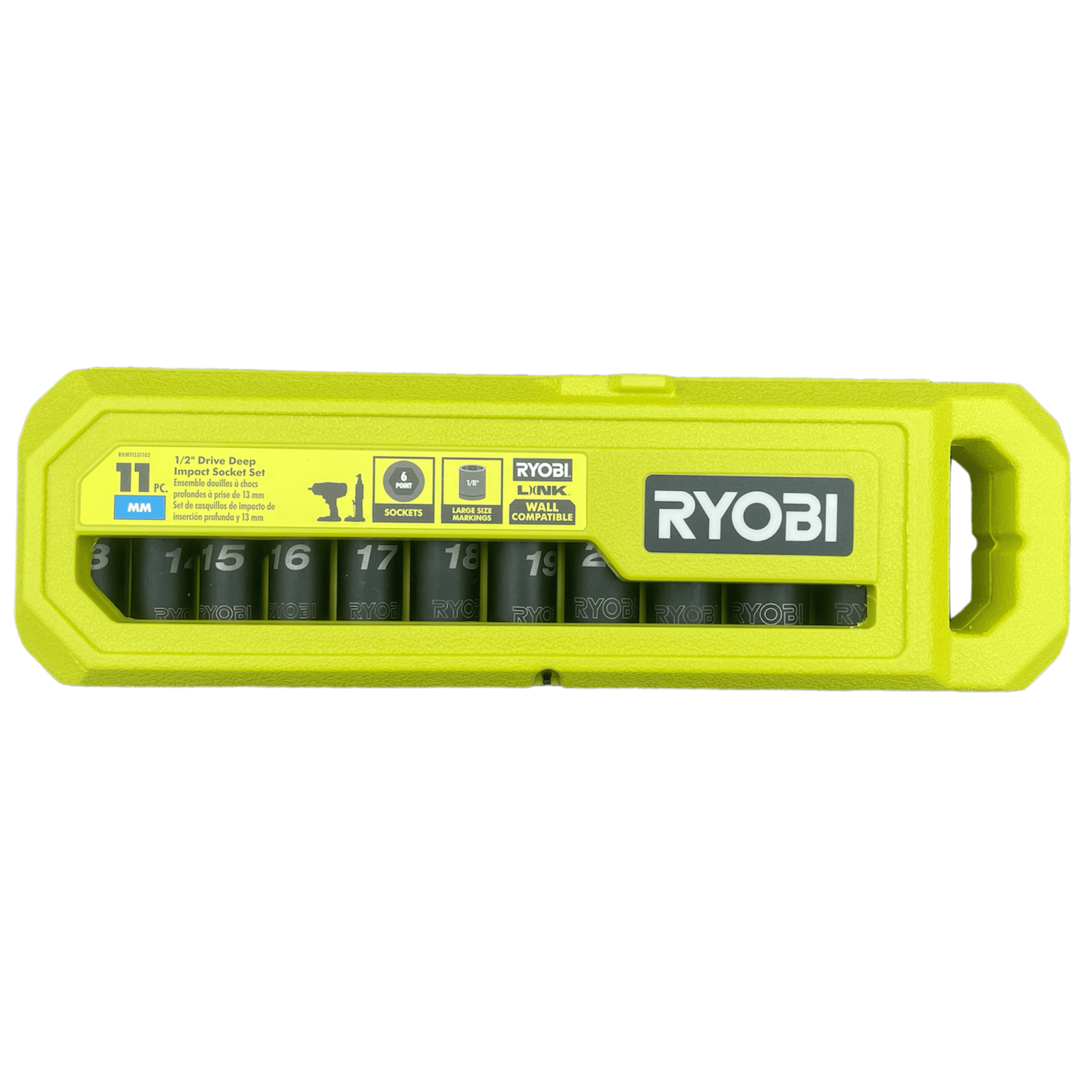 RYOBI 1/2" Drive Metric Deep Impact Socket Set (11Piece)