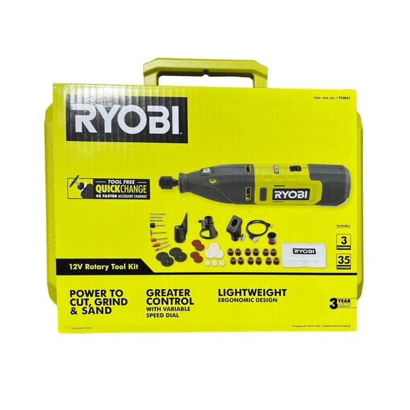 RYOBI 12V Cordless Rotary Tool Kit - TVM01