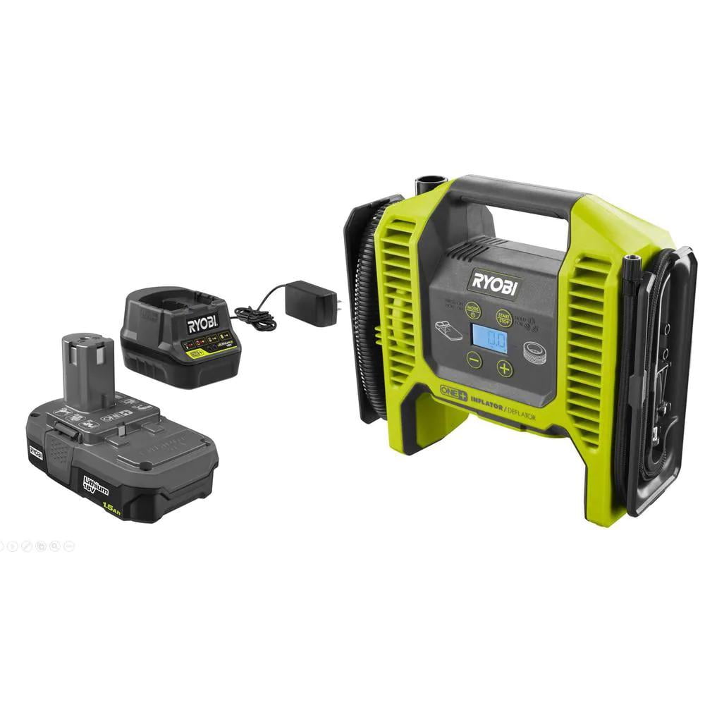 RYOBI 18 Volt Dual Function InflatorDeflator Kit with Battery and Charger NO Retail Packaging Bulk Packaged Walmart