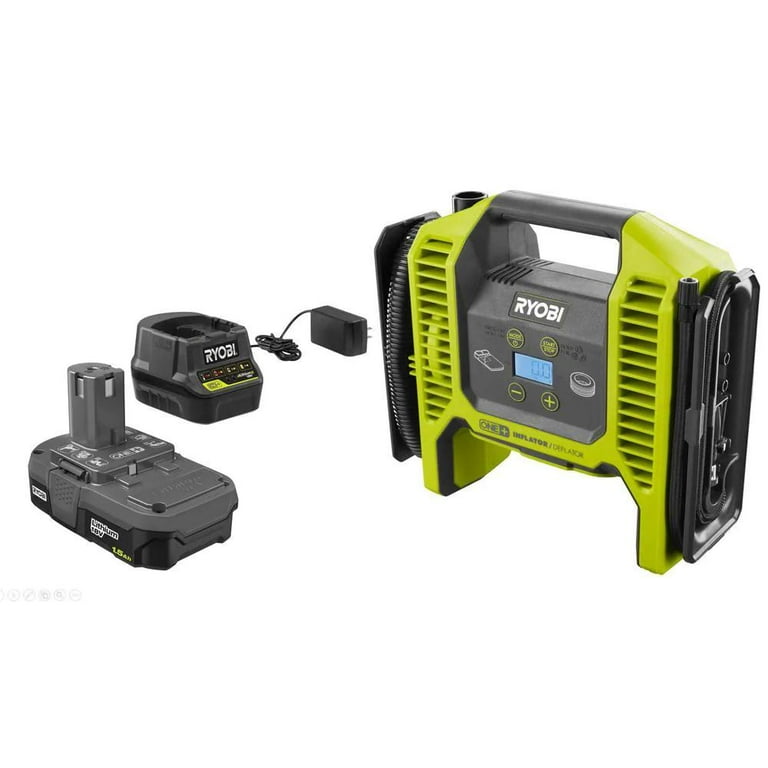RYOBI 18-Volt Dual Function InflatorDeflator Kit with Battery and