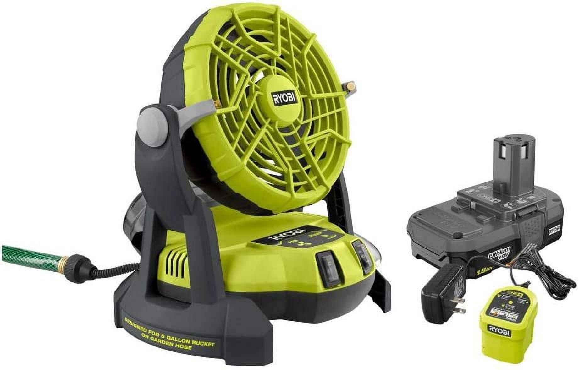 RYOBI 18-Volt ONE+ Bucket Top Misting Fan Kit