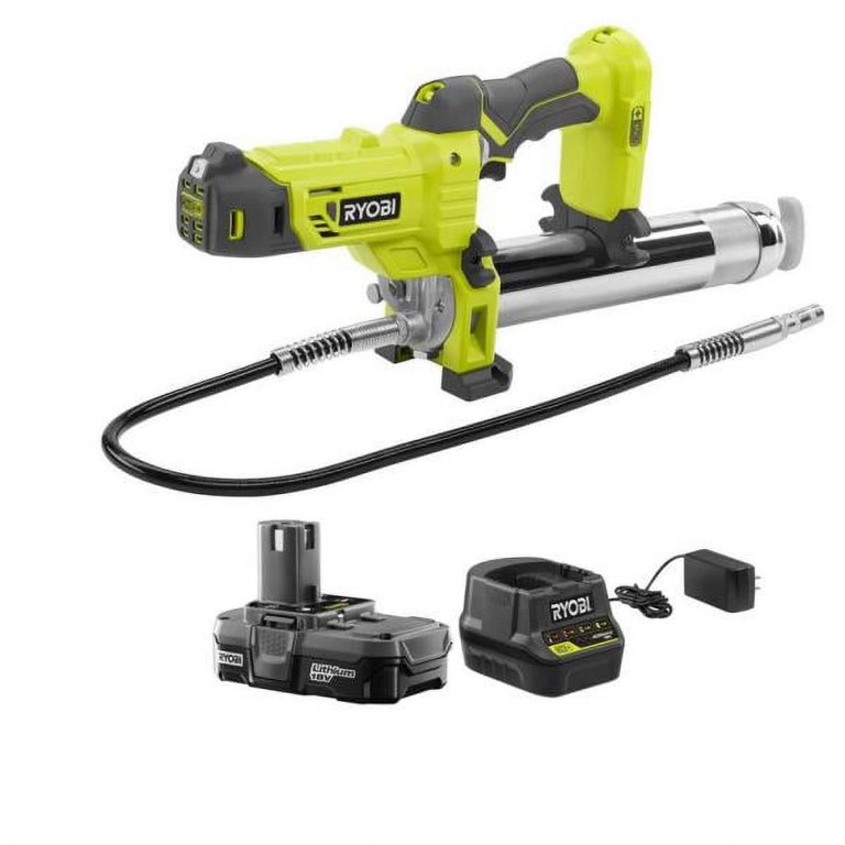 Ryobi P3410KN 18-Volt One+ Lithium-Ion Cordless Grease Gun Kit with 1.3 Ah Battery and Charger