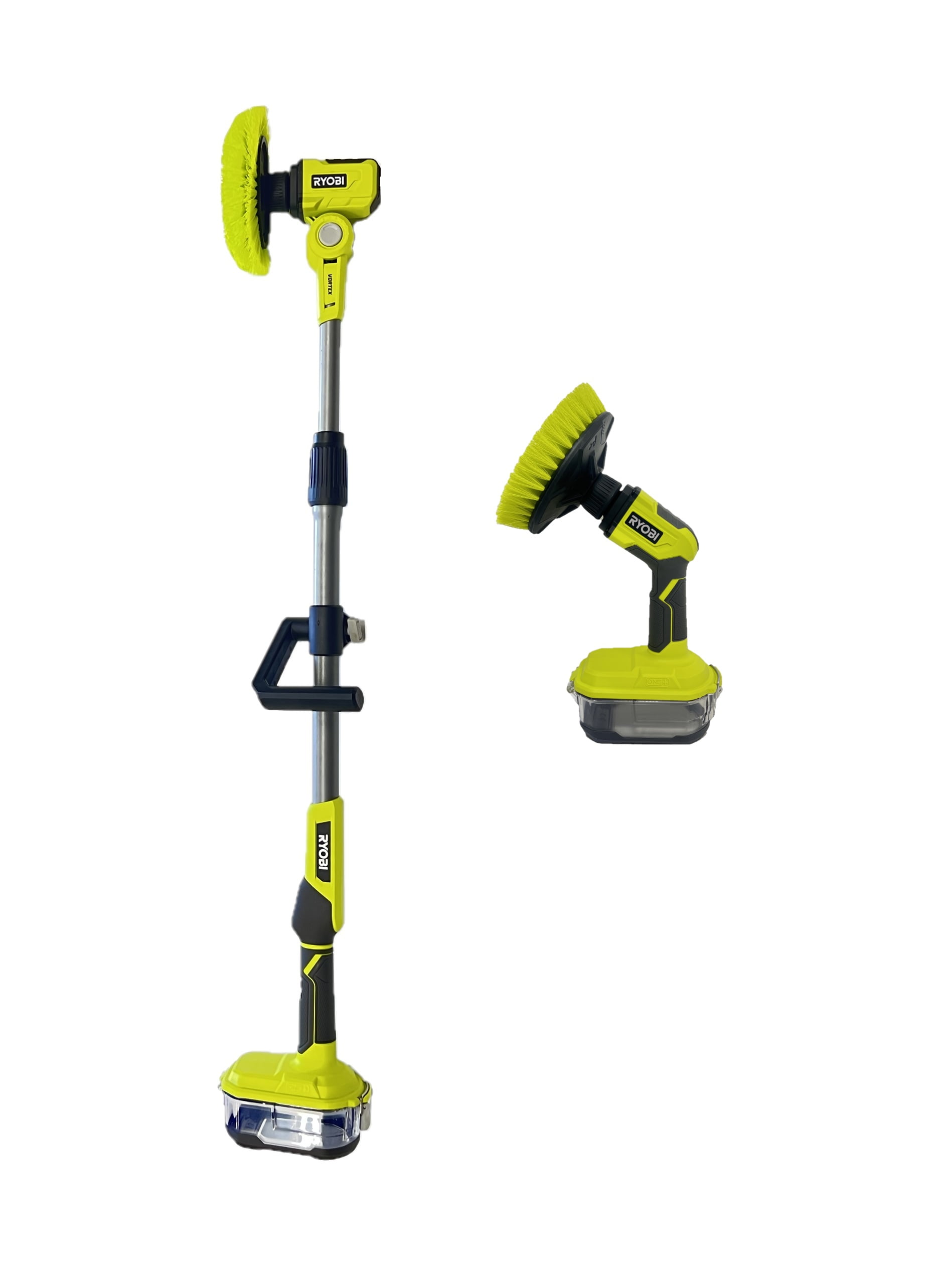 RYOBI 18V Cordless P4500 Telescoping Power Scrubber and P4510 Compact Power Scrubber (Bare Tool)