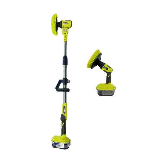 RYOBI 18V Cordless P4500 Telescoping Power Scrubber and P4510 Compact Power Scrubber (Bare Tool)