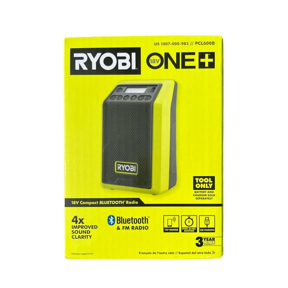 RYOBI 18V ONE+ Compact Bluetooth Radio 4X Sound Clarity