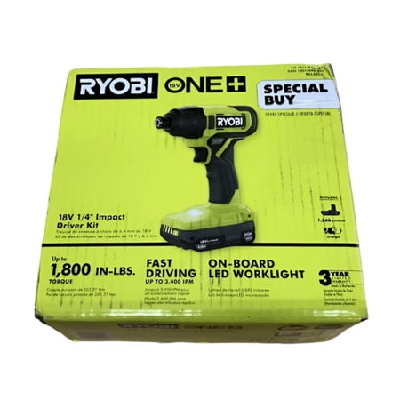 RYOBI ONE+ 18V Cordless 1/4 in. Impact Driver Kit with 1.5 Ah Battery and Charger