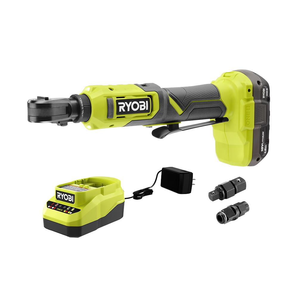 Ryobi 18v One+ Cordless Multi-size Electric Ratchet Kit, Battery Power 