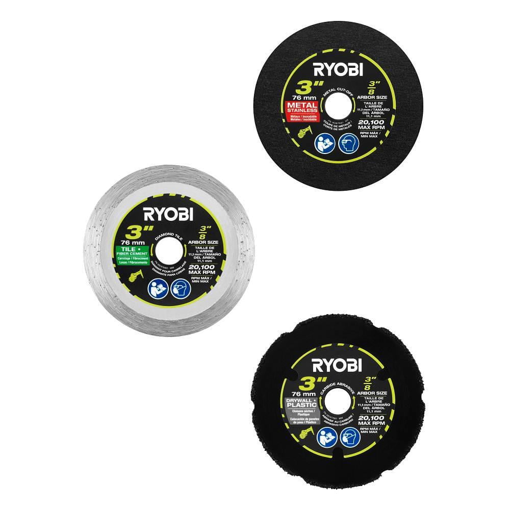 RYOBI 3 in. Multi Material Cut Off Wheel Set 3 Pack Walmart