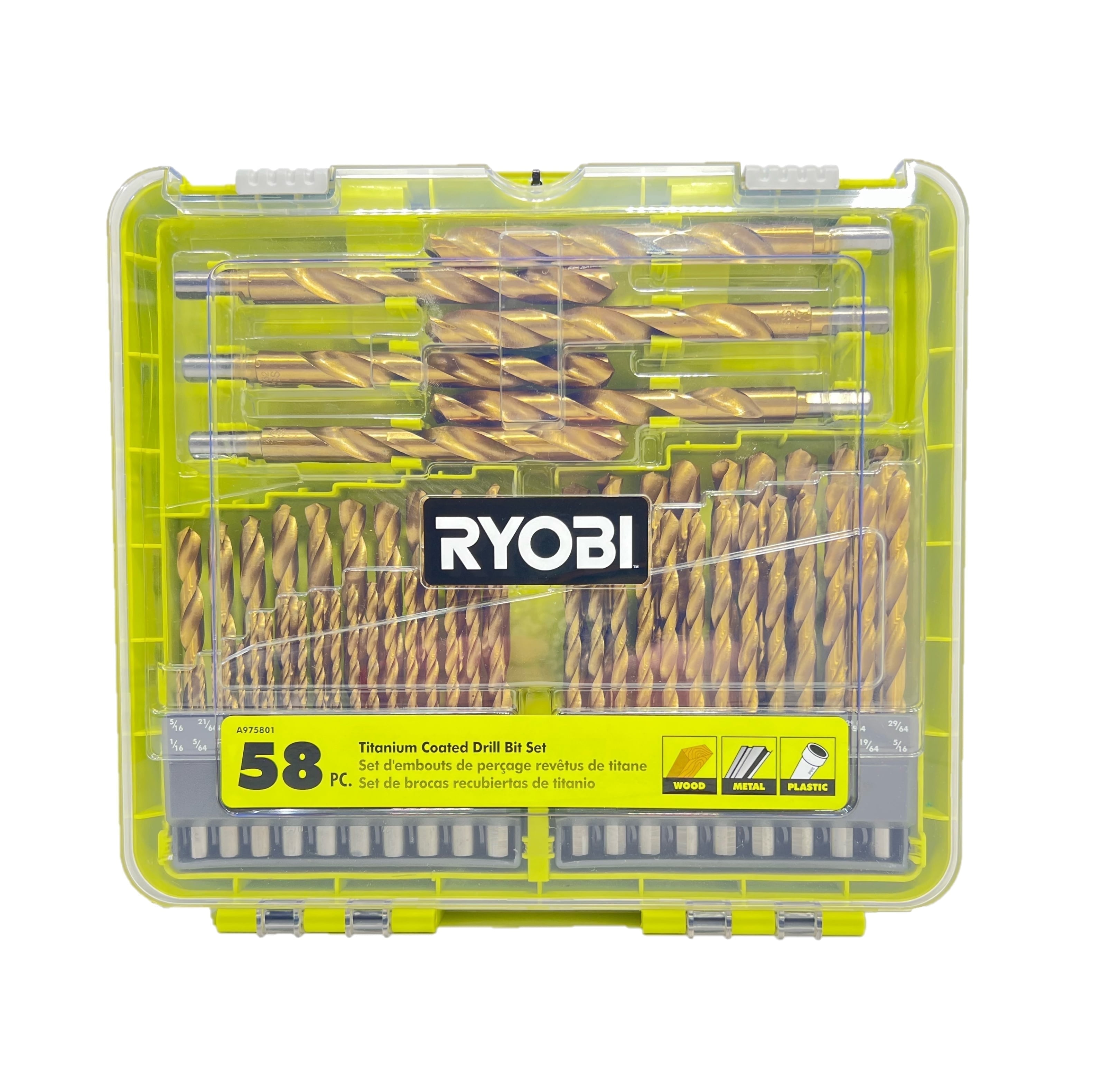 Ryobi 58-Piece Titanium Coated Drill Bit Set A975801