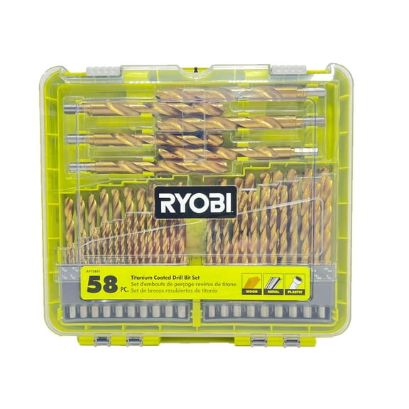 Ryobi 58-Piece Titanium Coated Drill Bit Set A975801