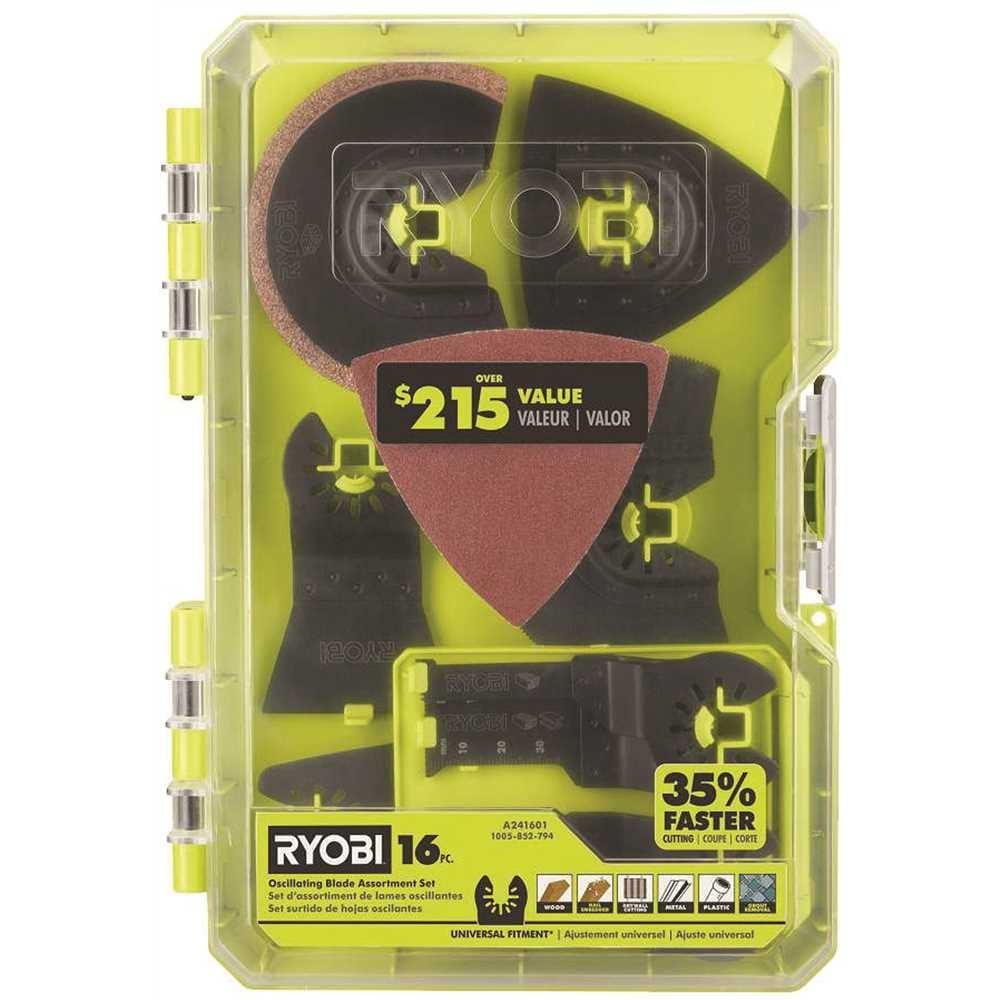 RYOBI A241601 Oscillating Multi-Tool Blade Accessory Set