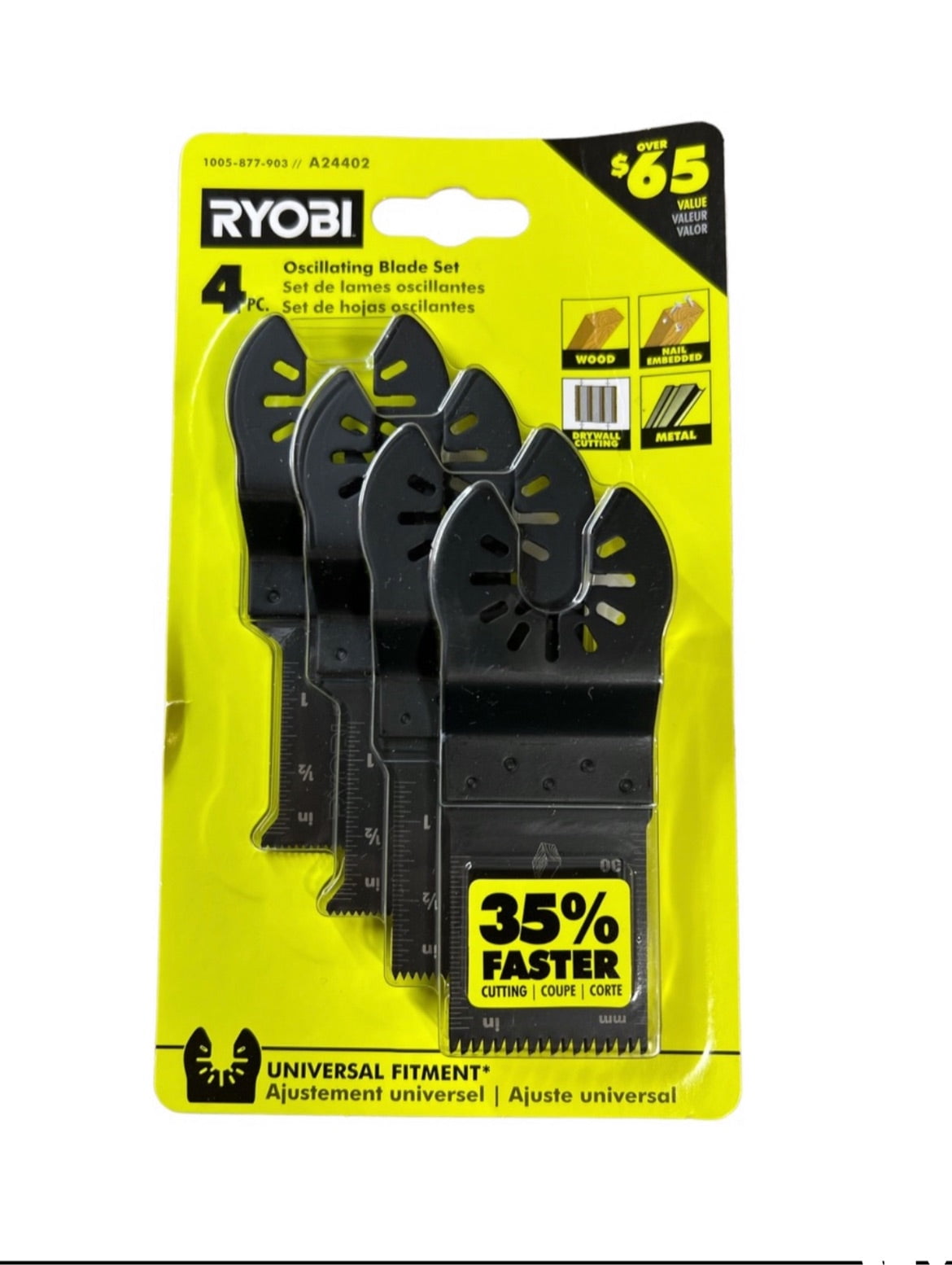 RYOBI A24402 Wood and Metal Oscillating MultiTool Blade Set