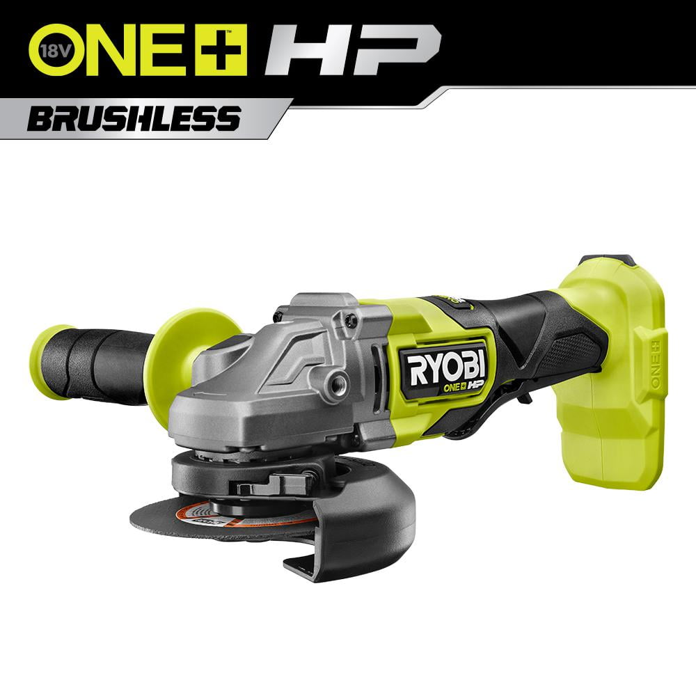 RYOBI Angle Grinder 4-1/2 in. 18V Brushless Cordless Adjustable Handle Position